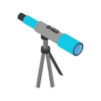 Isometric illustrated telescope on a white background vector