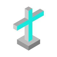 Isometric illustrated religious cross on a white background vector