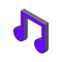 Isometric musical note on a white background vector