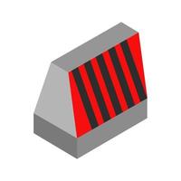 Isometric illustrated roadblock on white background vector