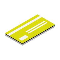 Isometric illustrated bank card on white background vector