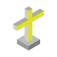 Isometric illustrated religious cross on a white background vector