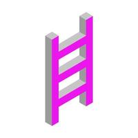 Isometric illustrated ladder on a white background vector