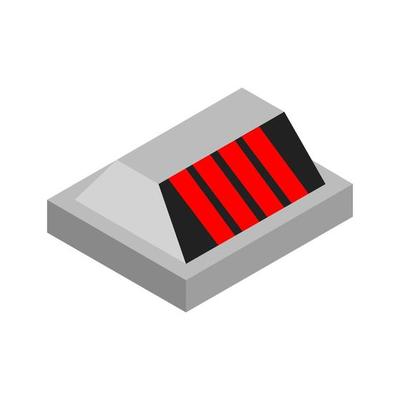 Isometric illustrated roadblock on white background