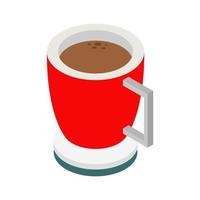 Isometric illustrated coffee cup on white background vector