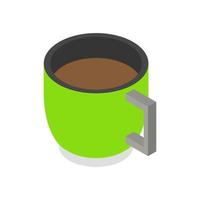 Isometric illustrated coffee cup on white background vector