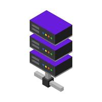 Isometric illustrated server on a white background vector