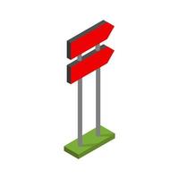 Isometric illustrated signboard on white background vector