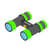 Isometric binoculars on a white background vector