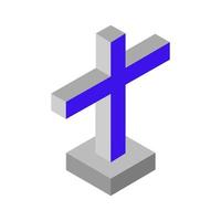 Isometric illustrated religious cross on a white background vector