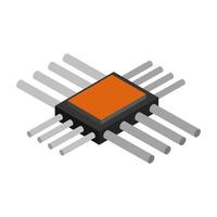 Isometric microchip on a white background vector