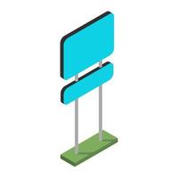 Isometric signboard on white background vector