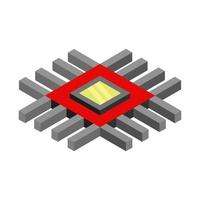 Isometric microchip on a white background vector