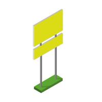 Isometric signboard on white background vector