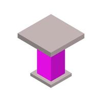 Isometric table on white background vector