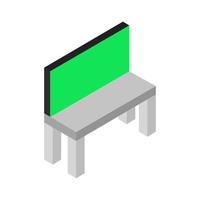 Isometric bench on a white background vector