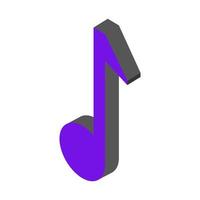 Isometric musical note on a white background vector