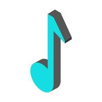 Isometric musical note on a white background vector