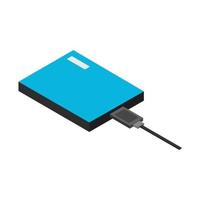 Isometric illustrated harddisk on a white background vector