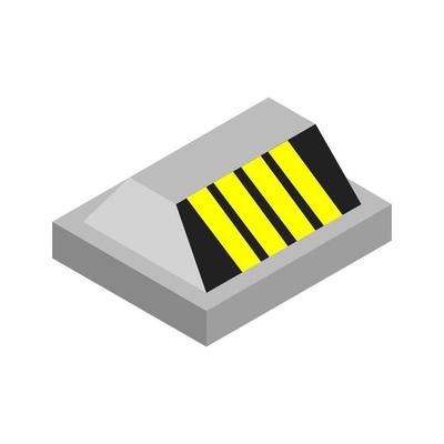 Isometric illustrated roadblock on white background