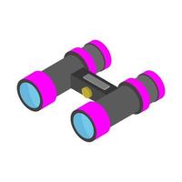 Isometric binoculars on a white background vector