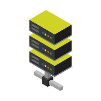 Isometric illustrated server on a white background vector