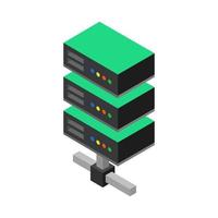 Isometric illustrated server on a white background vector