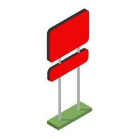 Isometric signboard on white background vector