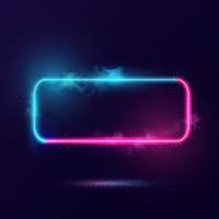 Glowing neon lighting frame with cyan and pink background vector