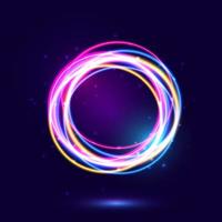 Glowing neon lighting frame vector