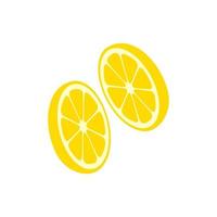 Ilustración de vector de piezas de corte redondo de limón aislado sobre fondo blanco