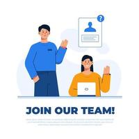 Recruitment concept in flat design, join our team vector