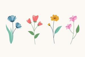 Spring flower in flat design collection vector