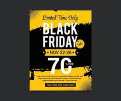 Black Friday sale poster and social media post banner template vector