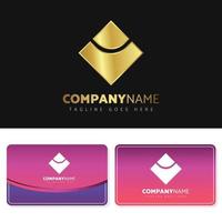 Luxury and elegant gold logo illustration design with business card design for your company vector