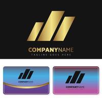 Luxury and elegant gold logo illustration design with business card design for your company vector