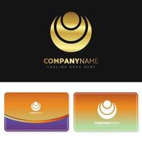 Luxury and elegant gold logo illustration design with business card design for your company vector