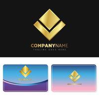 diseño de ilustración de logotipo dorado de lujo y elegante con diseño de tarjeta de presentación para su empresa vector