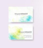 Beautiful business card template with watercolor vector