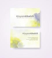 Beautiful business card template with watercolor vector