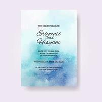 Watercolor wedding invitation card. Beautiful wedding card watercolor with splash. vector