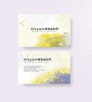 Beautiful business card template with watercolor vector