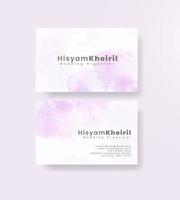 Beautiful business card template with watercolor vector