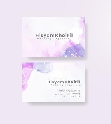 Beautiful business card template with watercolor