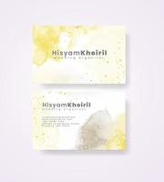 Beautiful business card template with watercolor vector