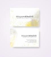 Beautiful business card template with watercolor vector