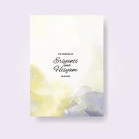 Watercolor wedding invitation card. Beautiful wedding card watercolor with splash. vector