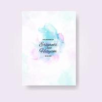 Watercolor wedding invitation card. Beautiful wedding card watercolor with splash. vector