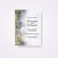 Watercolor wedding invitation card. Beautiful wedding card watercolor with splash. vector