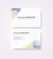 Beautiful business card template with watercolor vector